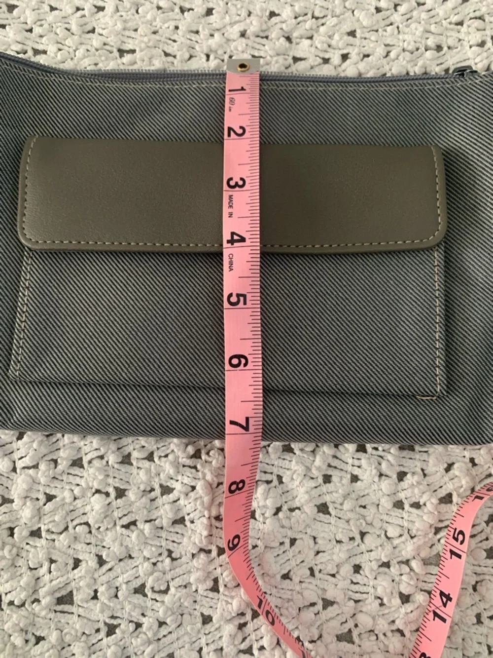 BVLGARI Emirates Gray Canvas and brown Flap Cosmetic Pouch